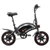 DYU D3F with Pedal Folding Moped Electric Bike 14 Inch Inflatable Rubber Tires 240W Motor 10Ah Battery Max Speed 25km/h Up To 45km Range Dual Disc Brakes Adjustable Height - Black