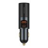 Baseus Share Together Rýchlonabíjačka do auta s rozširujúcim portom pre cigaretový zapaľovač, 2x USB, 120 W (sivá)