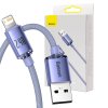 Kábel Baseus Crystal USB na Lightning, 2,4 A, 2 m (fialový)