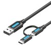 kábel 2v1 USB USB 2.0 na USB-C/Micro-B USB Vention CQDBF 1m (čierny)