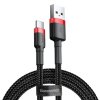 Baseus Cafule Cable heavy duty nylonový kábel USB / USB-C QC3.0 2A 3M čierno-červený (CATKLF-U91)