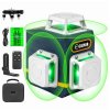 CIGMAN CM-701 3x360° Self Leveling Laser Level, 100ft 3D Green Cross Line, Rechargeable Battery, Remote Control