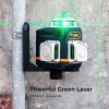 CIGMAN CM-701 3x360° Self Leveling Laser Level, 100ft 3D Green Cross Line, Rechargeable Battery, Remote Control
