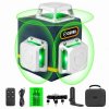 CIGMAN CM-701 3x360° Self Leveling Laser Level, 100ft 3D Green Cross Line, Rechargeable Battery, Remote Control