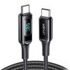 Kábel USB-C na USB-C Acefast C6-03 s displejom, 100 W, 2 m (čierny)