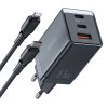 Mcdodo CH-1544 GaN sieťová nabíjačka, 2x USB-C, 1x USB, 67W + kábel USB-C na USB-C (čierna)