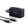 Joyroom GaN 65W rýchlonabíjačka USB, 2x USB C čierna + USB C - USB C 100W kábel 1,2 m (TCG01)