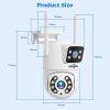 Hiseeu 4K 8MP Outdoor WiFi Camera, Dual Lens, Double Screen, 2-way Audio, Color Night Vision, Auto Tracking, AI Human Detection, IP66 Weatherproof, 2.4GHz WiFi