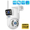 Hiseeu 4K 8MP Outdoor WiFi Camera, Dual Lens, Double Screen, 2-way Audio, Color Night Vision, Auto Tracking, AI Human Detection, IP66 Weatherproof, 2.4GHz WiFi