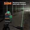 CIGMAN CM-701SE 3x360° 12 Lines Laser Level, Self Leveling, 3D Green Cross Line, with Remote Controller and Magnetic L-Shaped Bracket, Up to 50m Working Distance, IP54 Water & Dust Proof