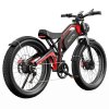 DUOTTS N26 Electric Bike, 750W*2 Motors, 55km/h Max Speed, 26*4.0' Inflatable Tires, 48V 20Ah Samsung Battery, 120-150km Range, Shimano 7-Speed, 200kg Max Load - Black