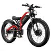 DUOTTS N26 Electric Bike, 750W*2 Motors, 55km/h Max Speed, 26*4.0' Inflatable Tires, 48V 20Ah Samsung Battery, 120-150km Range, Shimano 7-Speed, 200kg Max Load - Black