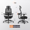 NEWTRAL MagicH-BP Ergonomic Chair with Detachable Workstation Desktop, Auto-Following Backrest, Adaptive Lower Back Support, Adjustable Armrest Headrest - Black