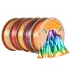 5kg ERYONE Silk PLA Filament (1kg Sunset Rainbow+ 1kg Waterfall Rainbow+ 1kg Vibrant Rainbow+ 1kg Palette Rainbow+ 1kg Rainbow Over Mountains)