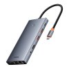 Rozbočovač 13v1 Baseus PortalJoy USB-C na HDMI+DP+VGA+C+USB+PD+RJ45+SD/TF+3,5 mm (sivý)