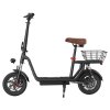 iScooter i12 Electric Scooter with Seat & Rear Basket, 500W Motor, 36V 7.5Ah Battery, 12-inch Pneumatic Tire, 25km/h Max Speed, 35km Max Range, Dual Disc Brakes, Dual Shock Absorption