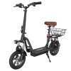 iScooter i12 Electric Scooter with Seat & Rear Basket, 500W Motor, 36V 7.5Ah Battery, 12-inch Pneumatic Tire, 25km/h Max Speed, 35km Max Range, Dual Disc Brakes, Dual Shock Absorption