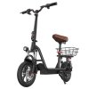 iScooter i12 Electric Scooter with Seat & Rear Basket, 500W Motor, 36V 7.5Ah Battery, 12-inch Pneumatic Tire, 25km/h Max Speed, 35km Max Range, Dual Disc Brakes, Dual Shock Absorption