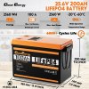 Cloudenergy 24V 100Ah LiFePO4 Battery Pack Backup Power, 2560Wh Energy, 6000+ Cycles, Built-in 100A BMS, LCD Screen, Support in Series/Parallel, Replacing Most of Backup Power, RV, Boats, Solar, Trolling motor, Off-Grid