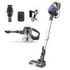 MOOSOO XL-618A Cordless Stick Vacuum Cleaner, 12KPa Strong Suction, 30min Max. Runtime, 120W Brushless Motor, LED Electric Brush, 1.3L Large Dust Cup, 2 Modes