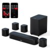 Ultimea Aura A40 7.1 Soundbar Subwoofer Speaker Kit, 7.1 Channel, App Control, 10 Bands Equalizer Settings, 121 Preset EQ Matrices, Bluetooth 5.3, 330W Peak Power