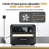 TALLPOWER V2400 Portable Power Station + 1x TP400 400W Portable Solar Panel, 2160Wh LiFePo4 Solar Generator, 2400W AC Output, Adjustable Input Power, PD 100W USB-C, UPS Function, LED Light, 13 Outputs - Black