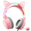 ONIKUMA X15 Pro Wired Gaming Headphones - Pink Cat Ear