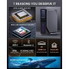 OUVIS S1 Mini PC with LCD Screen RGB Light, Intel Alder Lake N95 (up 3.4 GHz) Windows 11 16GB RAM 512GB SSD 4K HD Dual Display WiFi 5 Bluetooth 4.2 Dual LAN - EU Plug