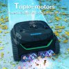 WYBOT C2 Cordless Pool Robot Vacuum, Wall and Waterline Cleaning, Dual Cleaning Filtration, for Inground Pools Up to 1614Sq.ft, Black Green