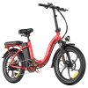 Fafrees F20+ Folding Electric Bike, 250W Motor, 36V 20Ah Battery, 20*3.0 inch Tires, 25km/h Max Speed, 90km Max Range, Disc Brakes, Front Suspension, Shimano 7-speed - Red