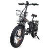 DRVETION AT20 Electric Bike, 250W Motor, 48V 20Ah Battery, 20*4.0 inch Fat Tire, 25km/h Max Speed, 120km Max Range, Mechanical Disc Brake, Lockable Shock Absorber, Shimano 7-speed