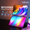 MINIX SF15 Foldable Portable Monitor, Dual 15.6 inch 1920*1080 IPS Screen, HDR, 178° Viewing Angle, Built-in Speakers