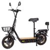 KuKirin C1 Pro Electric Scooter, 500W Motor, 48V 26Ah Battery, 14-inch Pneumatic Tire, Max 100km Range, One-click Folding, Rear Seat & Front Storage Basket, Solid wood pedal, Rearview Mirror Turn signal light - Black