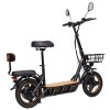 KuKirin C1 Pro Electric Scooter, 500W Motor, 48V 26Ah Battery, 14-inch Pneumatic Tire, Max 100km Range, One-click Folding, Rear Seat & Front Storage Basket, Solid wood pedal, Rearview Mirror Turn signal light - Black
