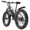 GOGOBEST GF600 Plus Electric Bike, 1000W Motor, 48V 20Ah, 26*4.0 inch Tires, 45km/h Max Speed, 150km Range, Hydraulic Disc Brake, Oil Spring Suspension, Shimano 7-speed - Black Grey