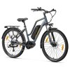 Touroll MA2 Electric Bike, 250W Mid-Drive Motor, 36V 13Ah Battery, 27.5” Tires, 25km/h Max Speed, 100km Max Range, Hydraulic Disc Brake, Suspension Fork with Lockout, Shimano 7-speed - Grey