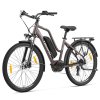 Touroll MA2 Electric Bike, 250W Mid-Drive Motor, 36V 13Ah Battery, 27.5” Tires, 25km/h Max Speed, 100km Max Range, Hydraulic Disc Brake, Suspension Fork with Lockout, Shimano 7-speed - Brown