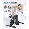 MERACH S04 Under Desk Bike Pedal Exerciser, Magnetic Mini Exercise Bike with App, Arm/Leg Rehab, Resistance Bands & Mat Included, Black