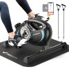MERACH S04 Under Desk Bike Pedal Exerciser, Magnetic Mini Exercise Bike with App, Arm/Leg Rehab, Resistance Bands & Mat Included, Black