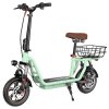 iScooter i12 Electric Scooter with Seat & Rear Basket, 500W Motor, 36V 7.5Ah Battery, 12-inch Pneumatic Tire, 25km/h Max Speed, 35km Max Range, Dual Disc Brakes, Dual Shock Absorption - Green