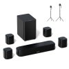 Ultimea Aura A40 7.1 Soundbar + 1 * Pair Steady 310 Speaker Stands, App Control, 10 Bands Equalizer Settings, 121 Preset EQ Matrices, Bluetooth 5.3, 330W Peak Power