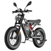 Fafrees F20 Ultra Electric Bike, 750W Motor, 48V 25Ah Battery, 20*5.0 inch Fat Tires, 140km Max Range, Hydraulic Disc Brakes, Hydraulic Suspension, Shimano 7-speed - Gunmetal Black