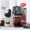 HiBREW H3C 3-in-1 Capsule Coffee Machine, 20Bar Pump, Hot/Cold Brew, 7-Temp Control, 1.4L Water Tank, for DG/NS Capsules & Ground Coffee - Black
