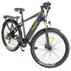 Eleglide T1 Electric Trekking Bike Trekking E-Bike 27.5 Inch CST Tires 36V 13AH Battery 250W Motor Shimano 7 Gears Max Speed 25Km/h Max Range 100KM Max Load 120KG IPX4 Waterproof Dual Disk Brake - Black