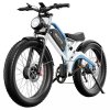 DUOTTS N26 Electric Bike, 750W*2 Motors, 55km/h Max Speed, 26*4.0" Inflatable Tires, 48V 20Ah Samsung Battery, 120-150km Range, Shimano 7-Speed, 200kg Max Load - White