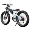DUOTTS N26 Electric Bike, 750W*2 Motors, 55km/h Max Speed, 26*4.0" Inflatable Tires, 48V 20Ah Samsung Battery, 120-150km Range, Shimano 7-Speed, 200kg Max Load - White