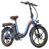 Fafrees F20+ Pro Folding Electric Bike, 250W Motor, 36V 22.5Ah Battery, 20*3.0 inch Tires, 25km/h Max Speed, 100km Max Range, Disc Brakes, Front  Suspension, Shimano 7-speed - Aurora Blue