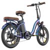 Fafrees F20+ Pro Folding Electric Bike, 250W Motor, 36V 22.5Ah Battery, 20*3.0 inch Tires, 25km/h Max Speed, 100km Max Range, Disc Brakes, Front  Suspension, Shimano 7-speed - Aurora Blue