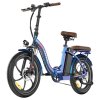 Fafrees F20+ Pro Folding Electric Bike, 250W Motor, 36V 22.5Ah Battery, 20*3.0 inch Tires, 25km/h Max Speed, 100km Max Range, Disc Brakes, Front  Suspension, Shimano 7-speed - Aurora Blue