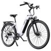 ONESPORT OT05 Pro Electric Bike, 250W Motor, 36V 22.5Ah Battery, 700*50C Tires, 25km/h Max Speed, 140km Range, Hydraulic Disc Brakes, Front Suspension Fork, Shimano 7-speed - White